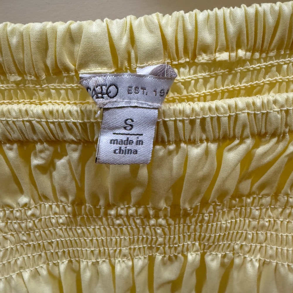 Cato Yellow Ruffled Puff Sleeve Blouse - Picture 2 of 2